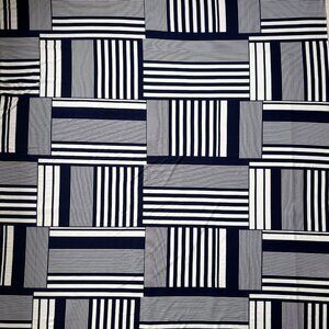 Navy and White Geometric Knit Fabric 4 Way Stretch1 1/2 Yards 62" Wide